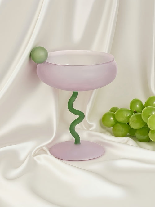 Jelly Bean Wine Glass - Whimsical Eclectic Dopamine Cocktail Glass