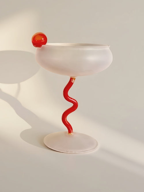 Jelly Bean Wine Glass - Whimsical Eclectic Dopamine Cocktail Glass