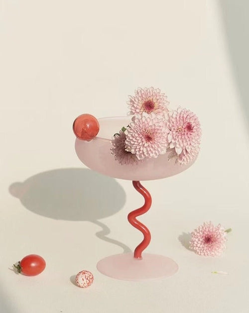 Jelly Bean Wine Glass - Whimsical Eclectic Dopamine Cocktail Glass