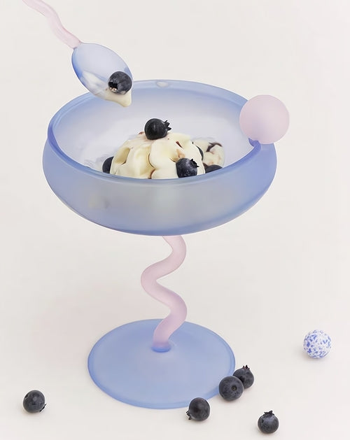 Jelly Bean Wine Glass - Whimsical Eclectic Dopamine Cocktail Glass