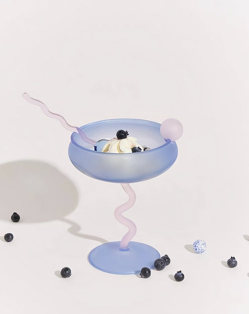 Jelly Bean Wine Glass - Whimsical Eclectic Dopamine Cocktail Glass