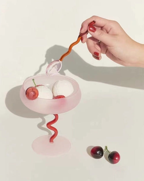 Jelly Bean Wine Glass - Whimsical Eclectic Dopamine Cocktail Glass